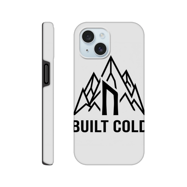 Nordstoke Built Cold Phone Case — Norse mountain design, front view