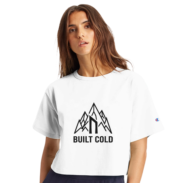 Nordstoke Built Cold crop tee, Norse mountain print detail