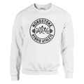 Nordstoke Badge Crewneck — Norse barbell emblem, front view