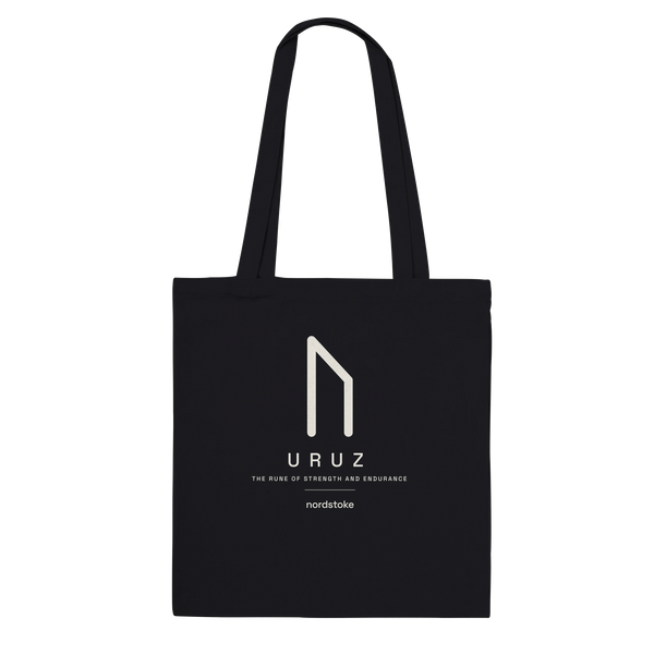 Nordstoke Uruz Tote — Uruz rune print, front view