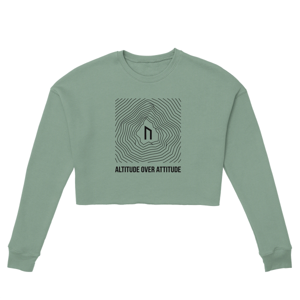 Nordstoke Altitude cropped sweatshirt, topographic summit print detail