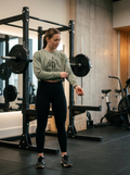 Nordstoke Built Cold Cropped Sweatshirt — full-length gym lifestyle shot